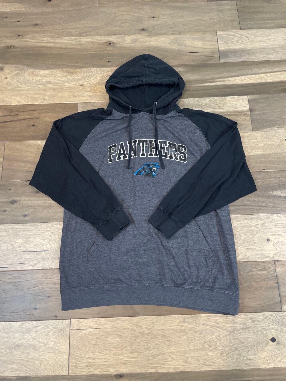 Fanatics Hoodie Size 4XL Charcoal Gray Black Trim Panthers Logo Cotton